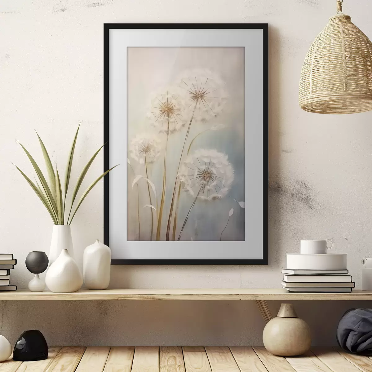 Poster Pissenlits délicats sur fond pastel f43279