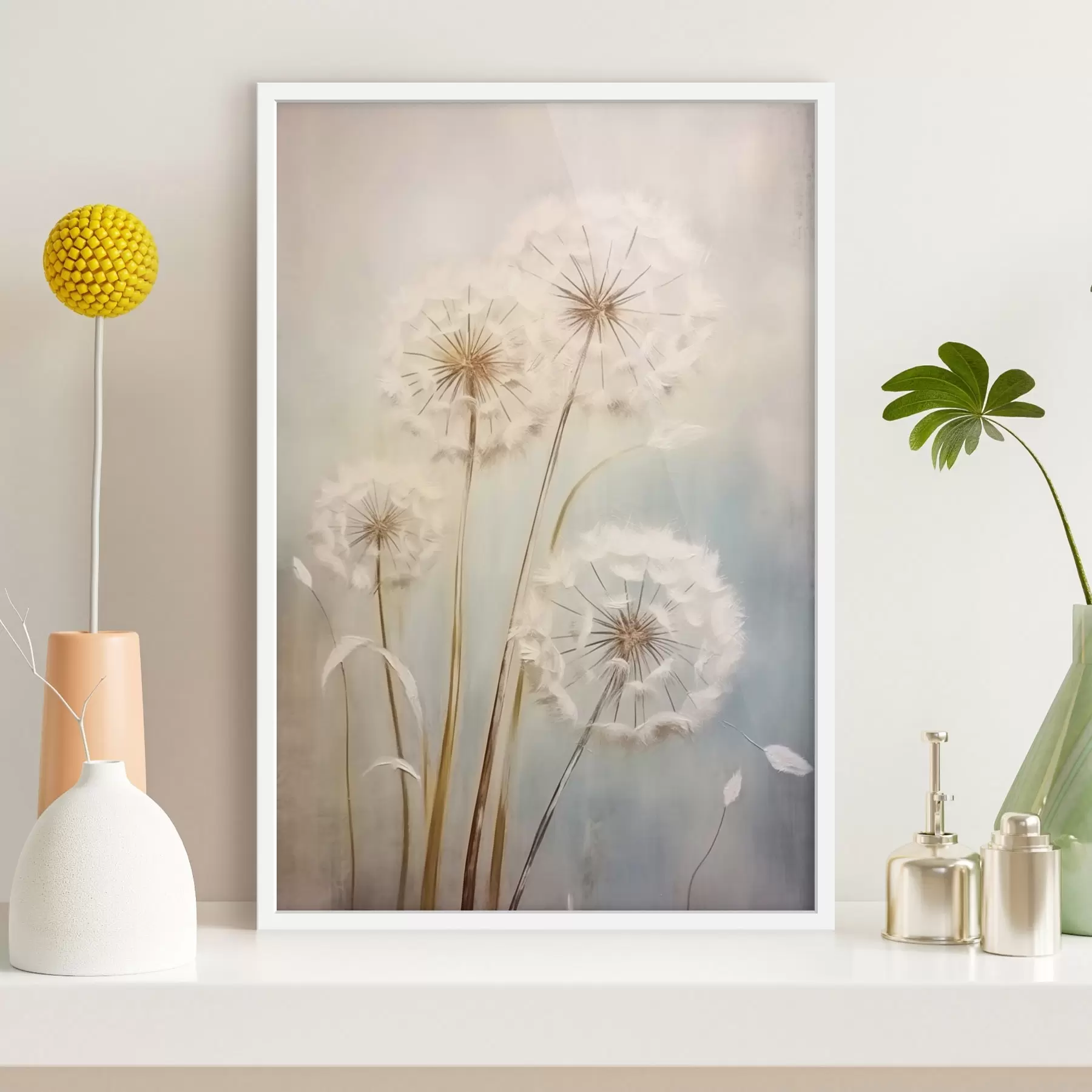 Papier peint Pissenlits délicats sur fond pastel f43279