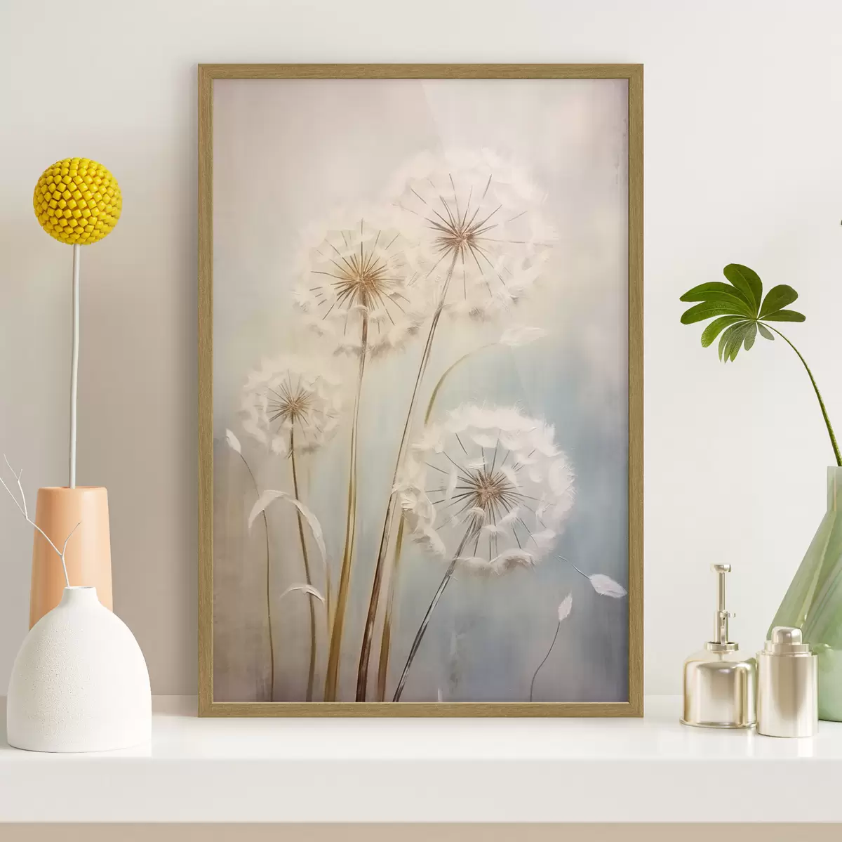 Poster Pissenlits délicats sur fond pastel f43279