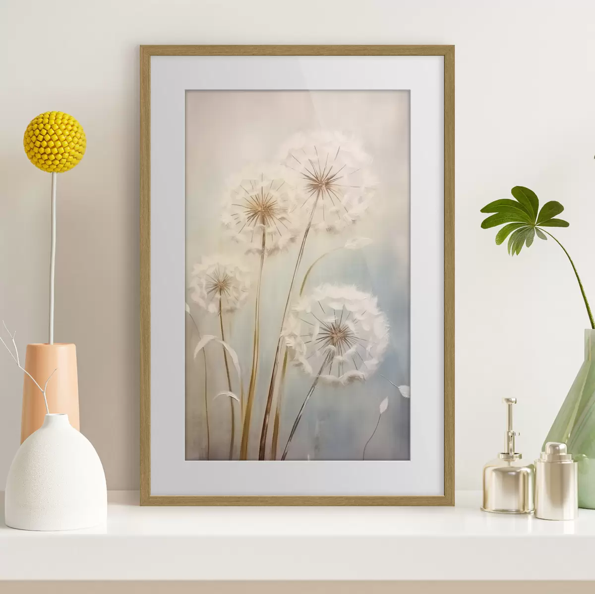 Poster Pissenlits délicats sur fond pastel f43279