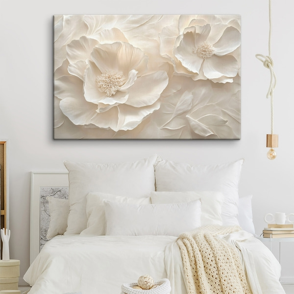 Tableaux Grandes pivoines blanches aériennes, Tableaux fleurs et plantes, s43312 : Uwalls.fr