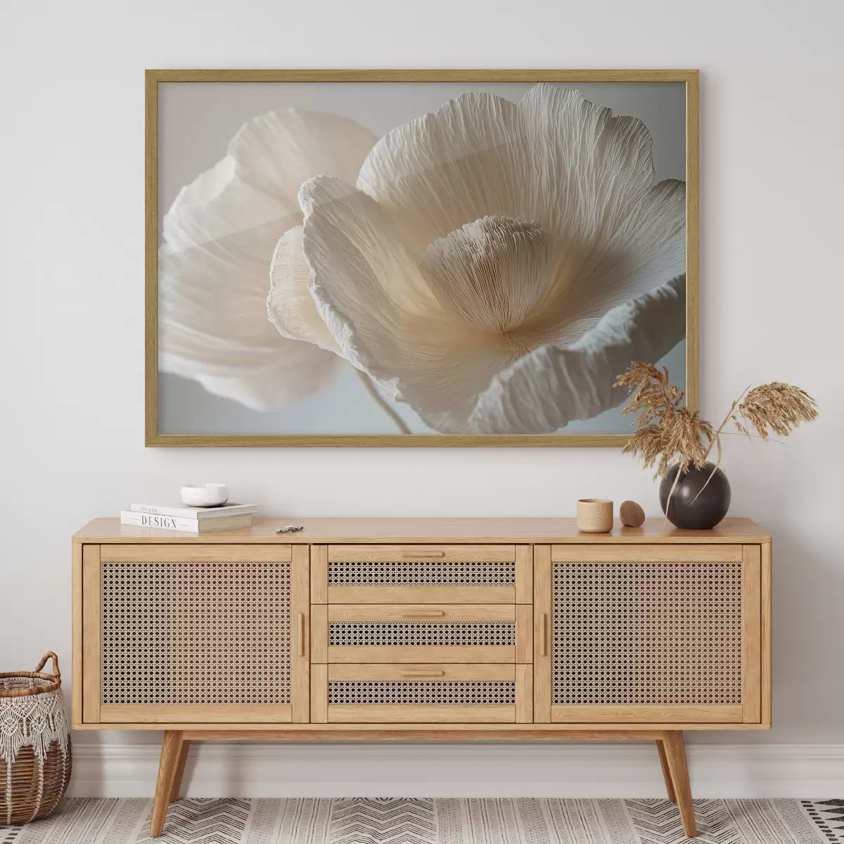 Poster Grande fleur beige f43332
