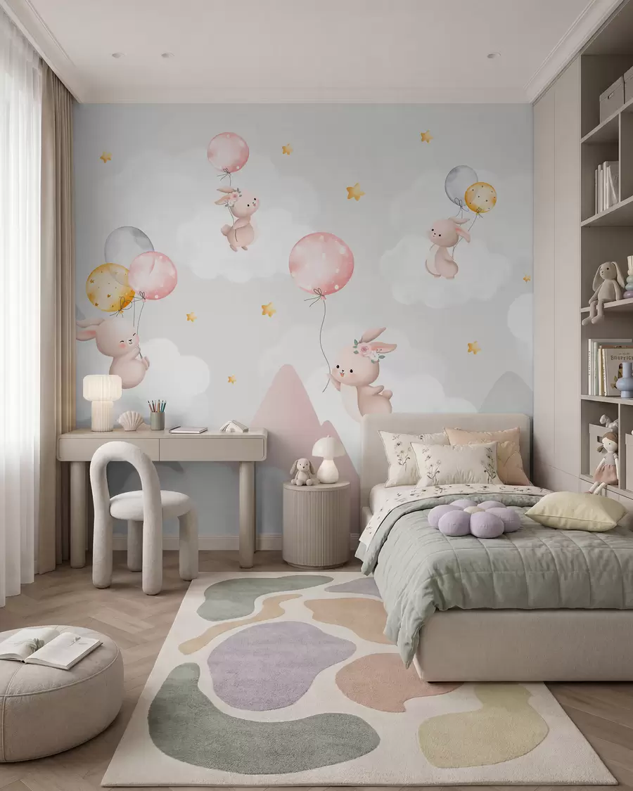 Papier peint Lapins dans le ciel des monts w03375