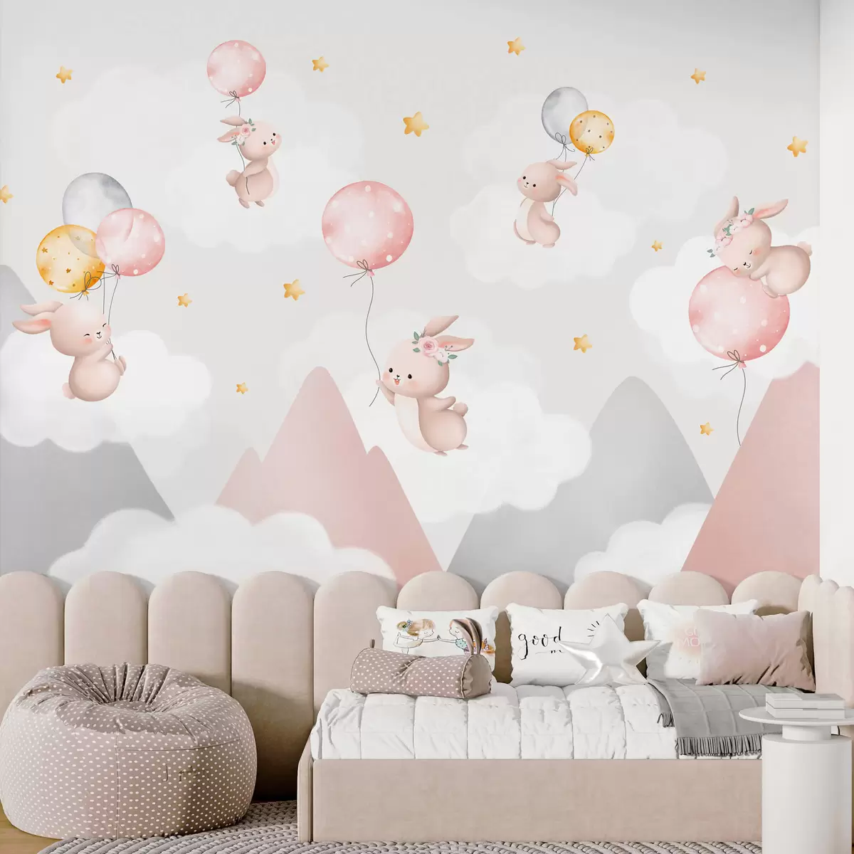 Papier peint Lapins dans le ciel des monts w03375