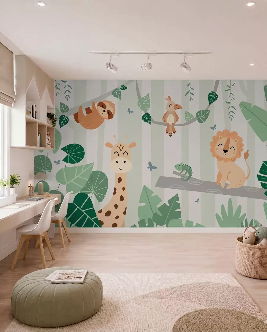 Papier peint Amis du safari dans les arbres w03376v1
