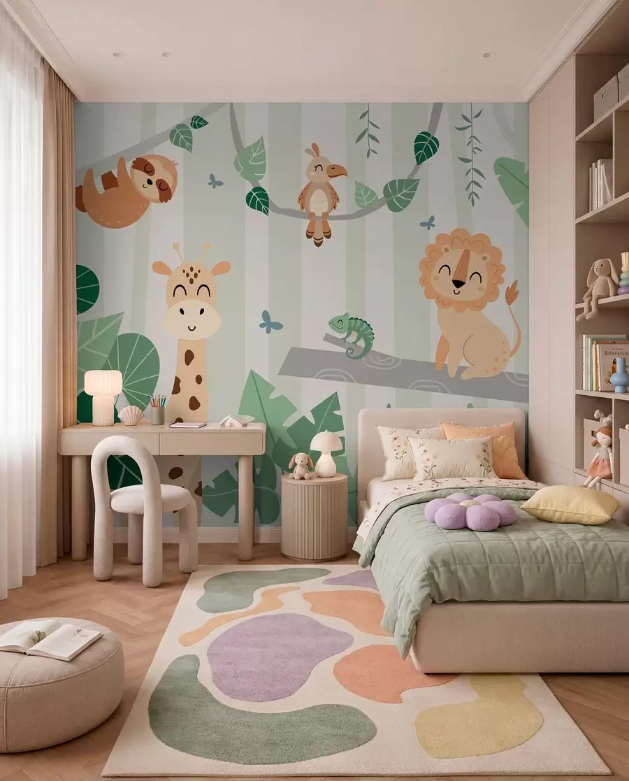 Papier peint Amis du safari dans les arbres w03376v1