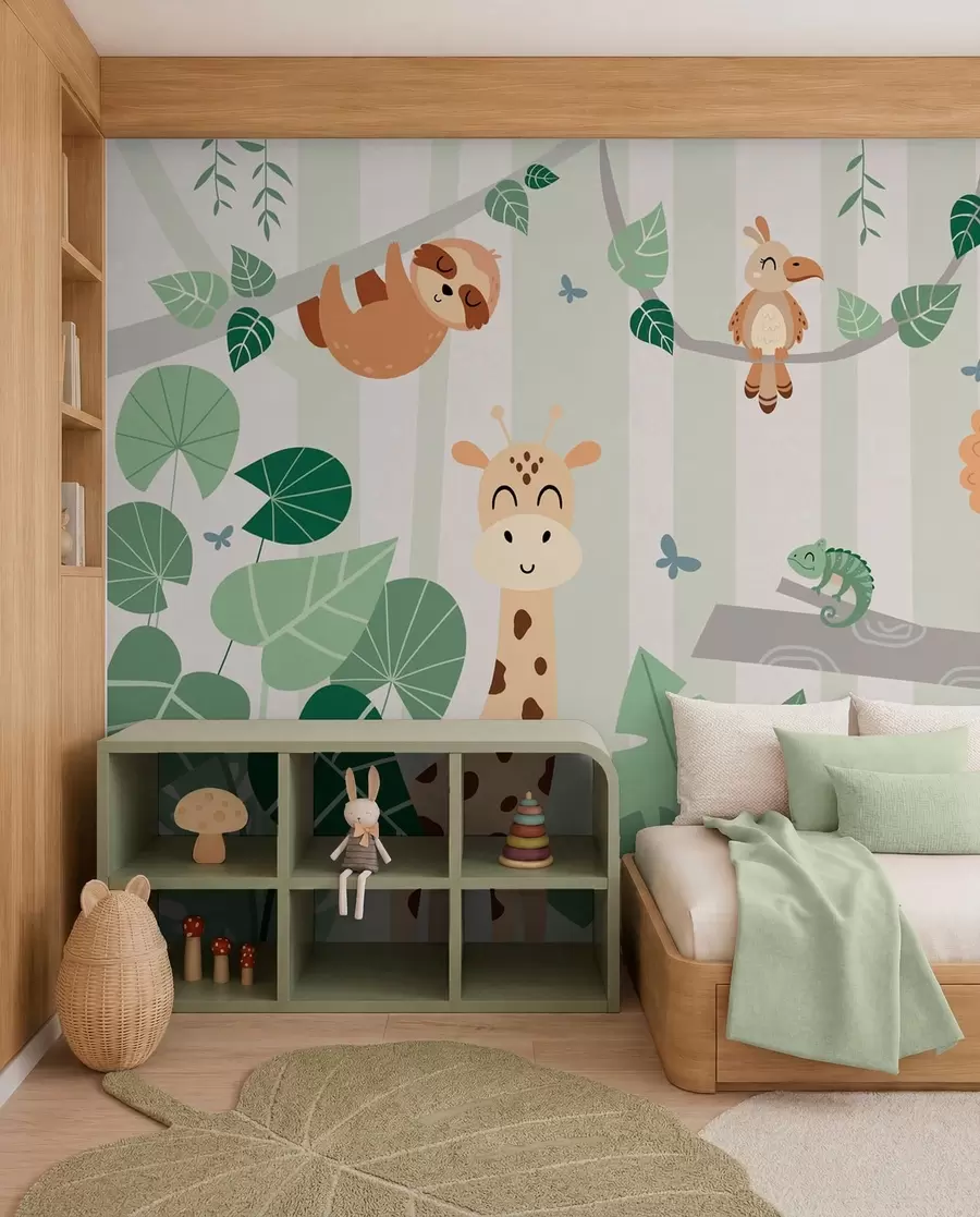 Papier peint Amis du safari dans les arbres w03376v1