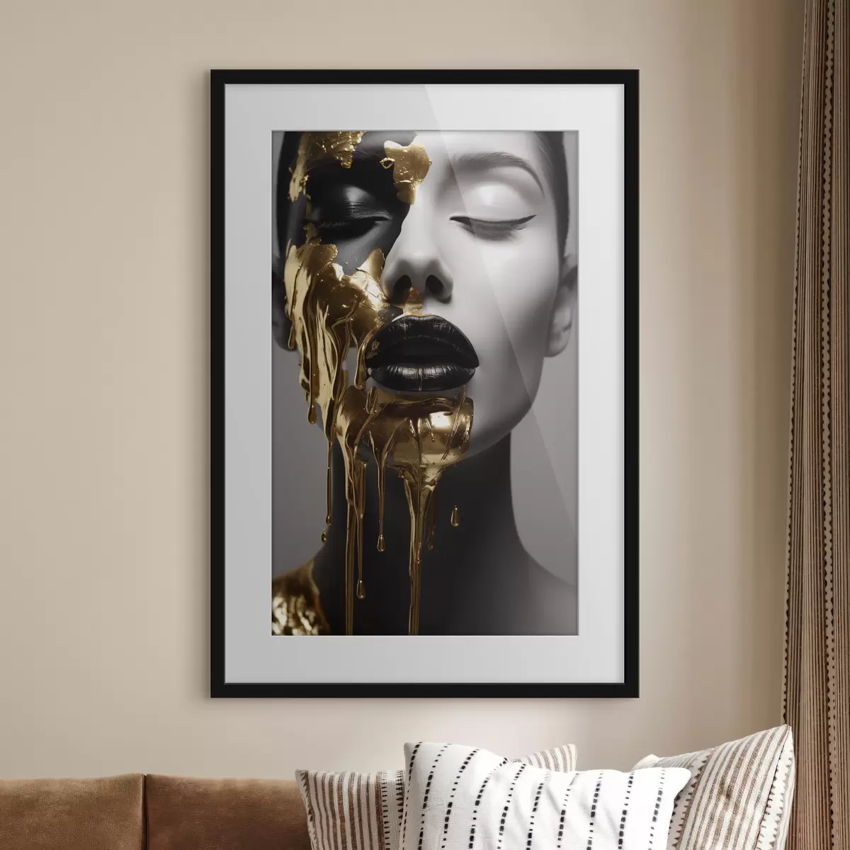 Poster Personnes, fille aux lèvres noires f43337