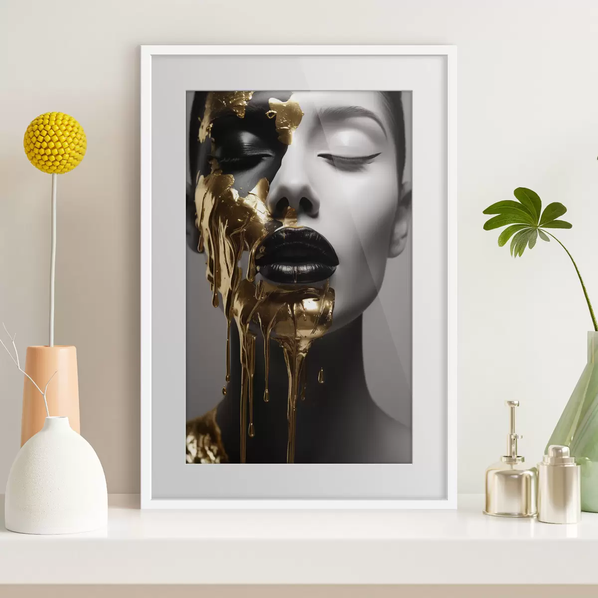Poster Personnes, fille aux lèvres noires f43337
