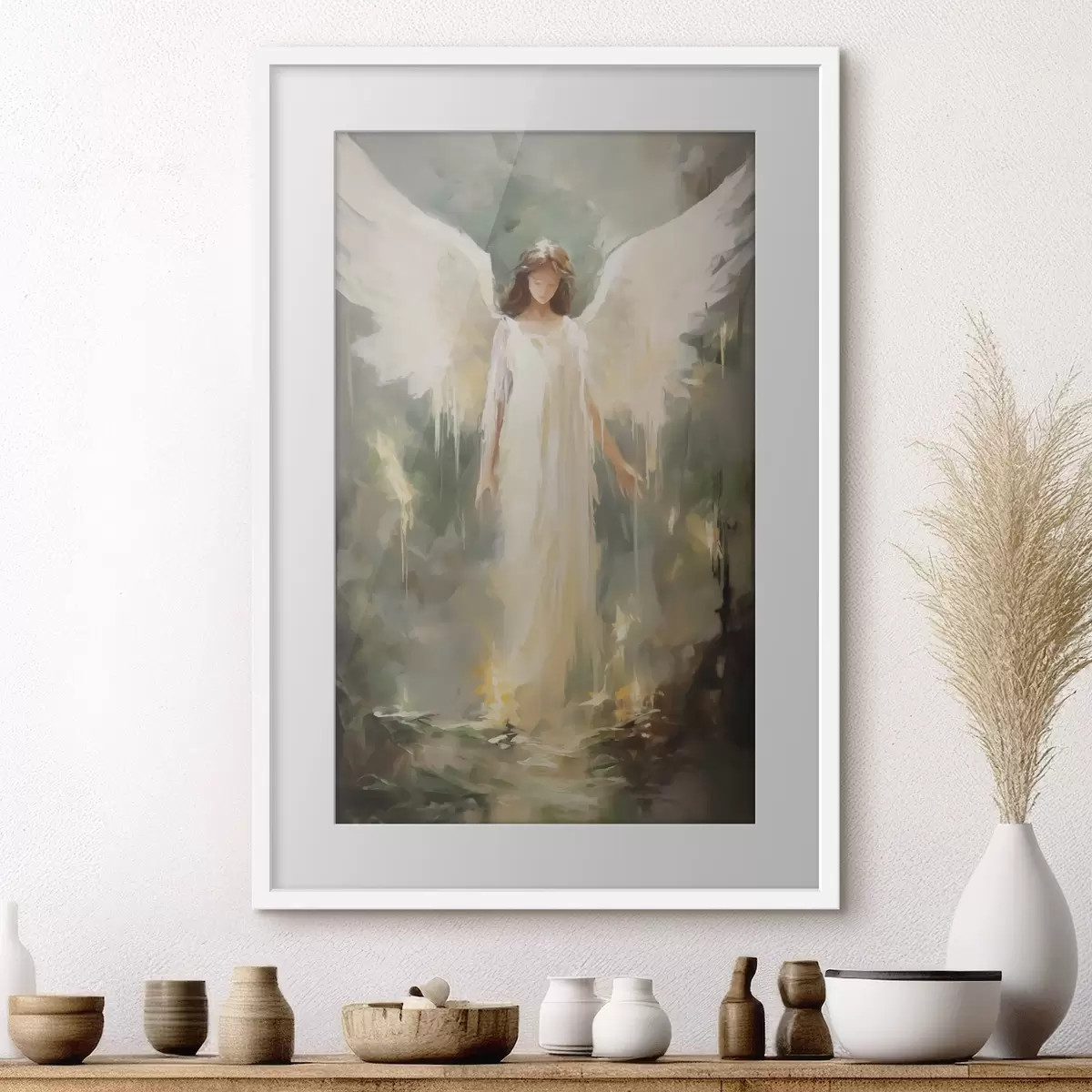 Poster Peinture abstraite imitation ange f43353