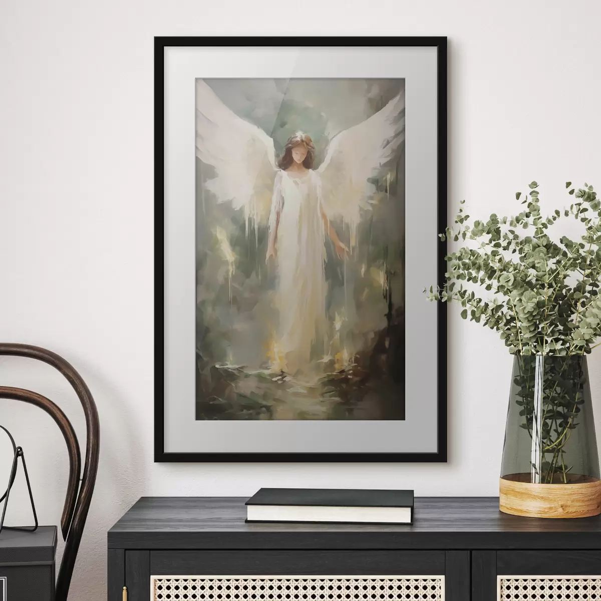 Poster Peinture abstraite imitation ange f43353