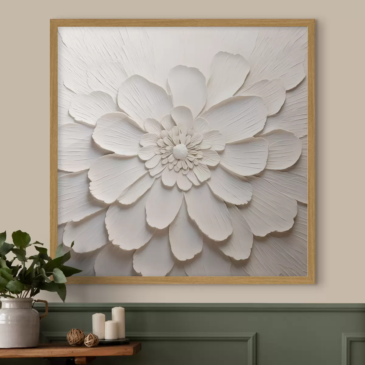 Poster Grande fleur blanche aux pétales volumineux f43364