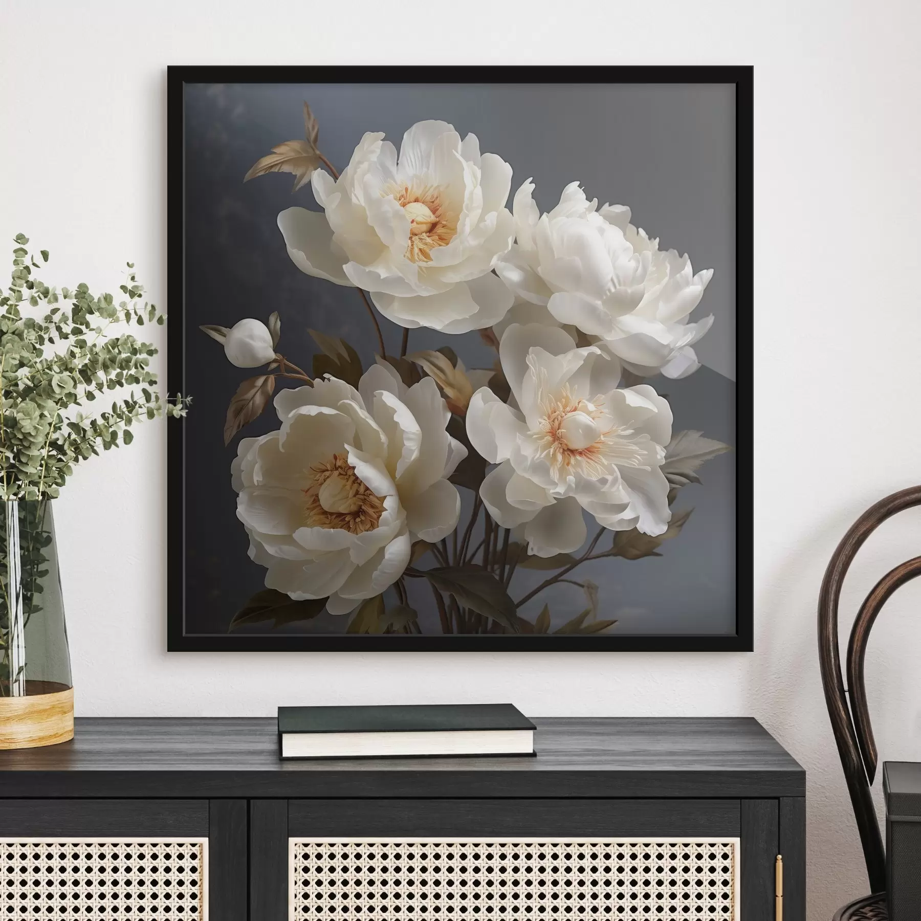 Papier peint Composition de pivoines blanches f43368