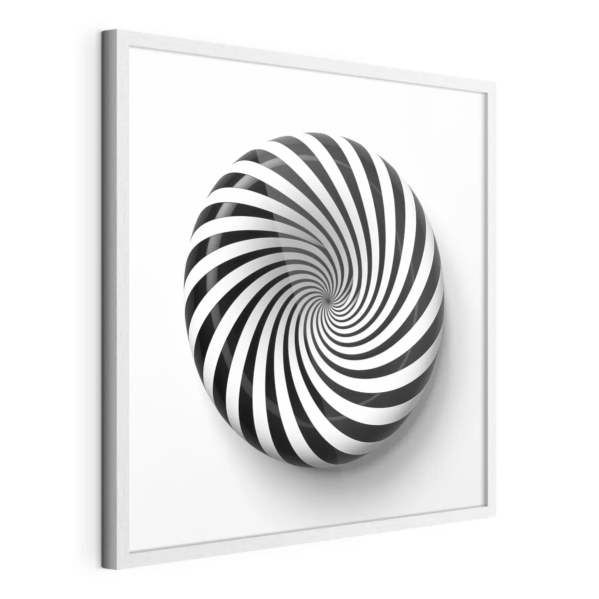 Poster Graphique géométrique tourbillonnant, graphique noir sur fond blanc f43376