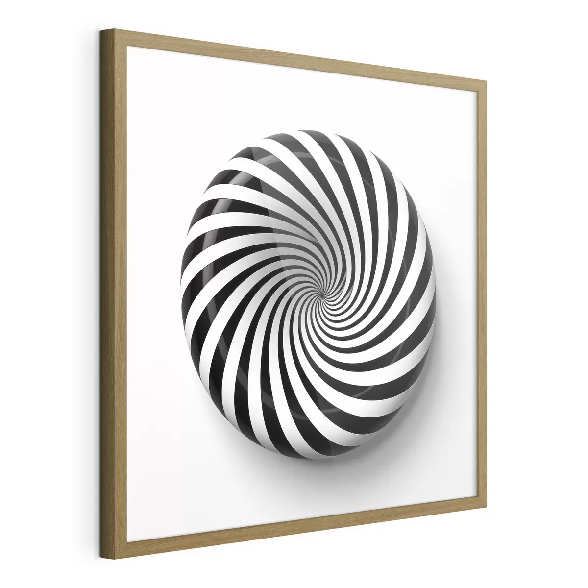 Poster Graphique géométrique tourbillonnant, graphique noir sur fond blanc f43376