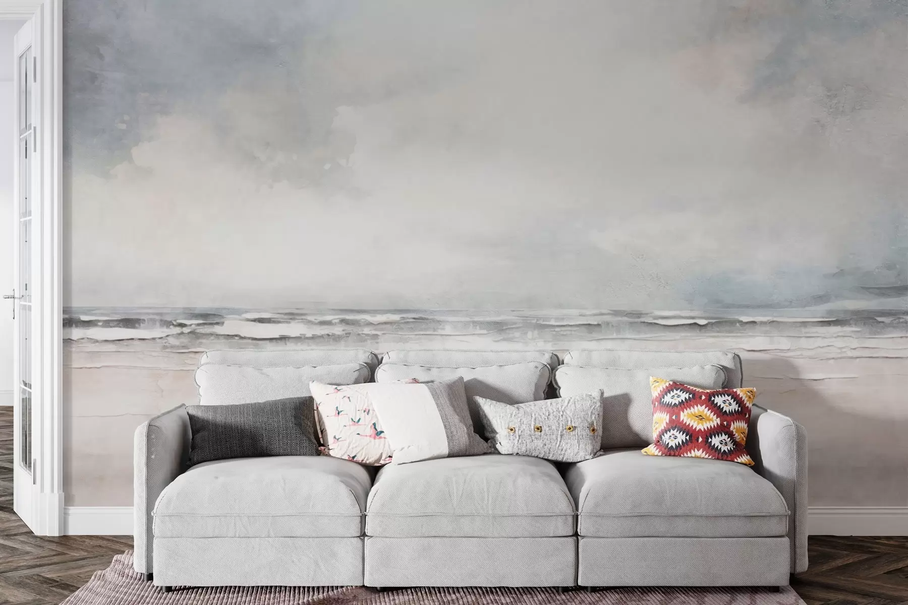 Papier peint Horizon abstrait où le ciel et la mer se rencontrent w03441