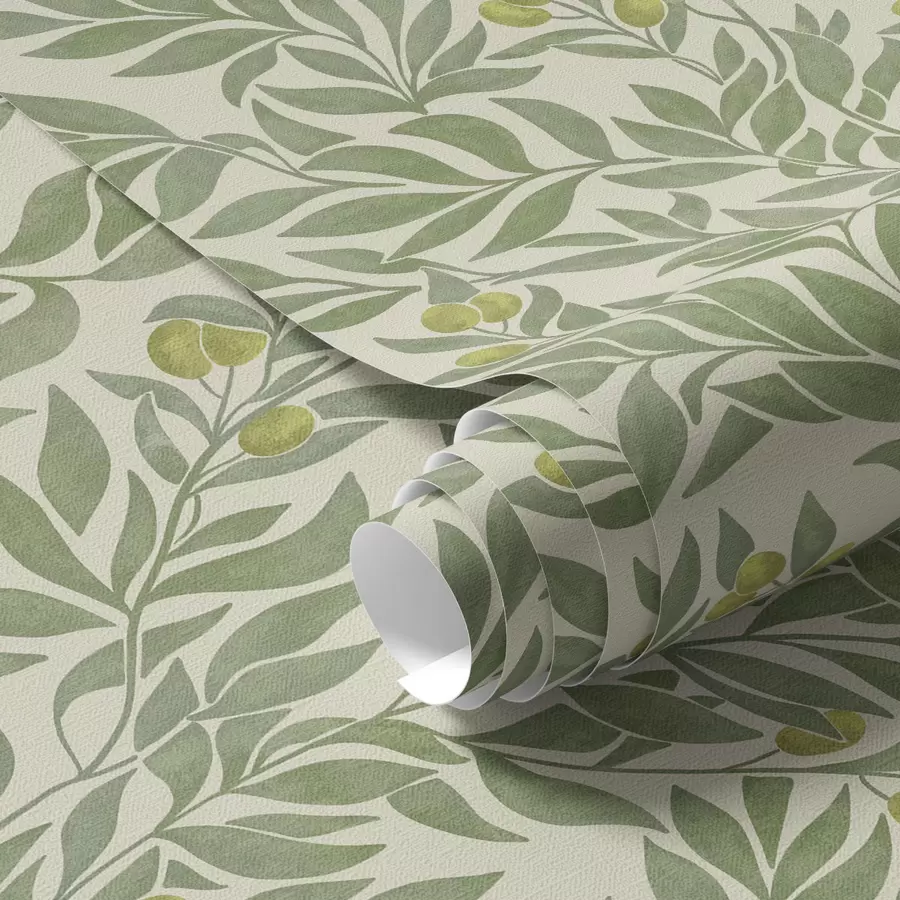 Papier peint Branches d'olivier vertes a00026