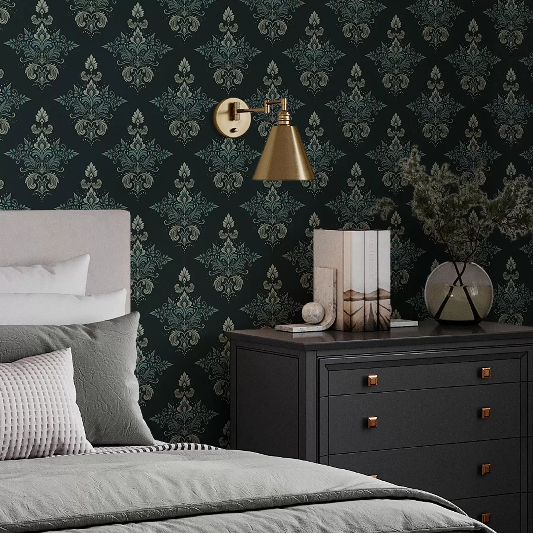 Papier peint Motif abstrait sur fond sombre a00040