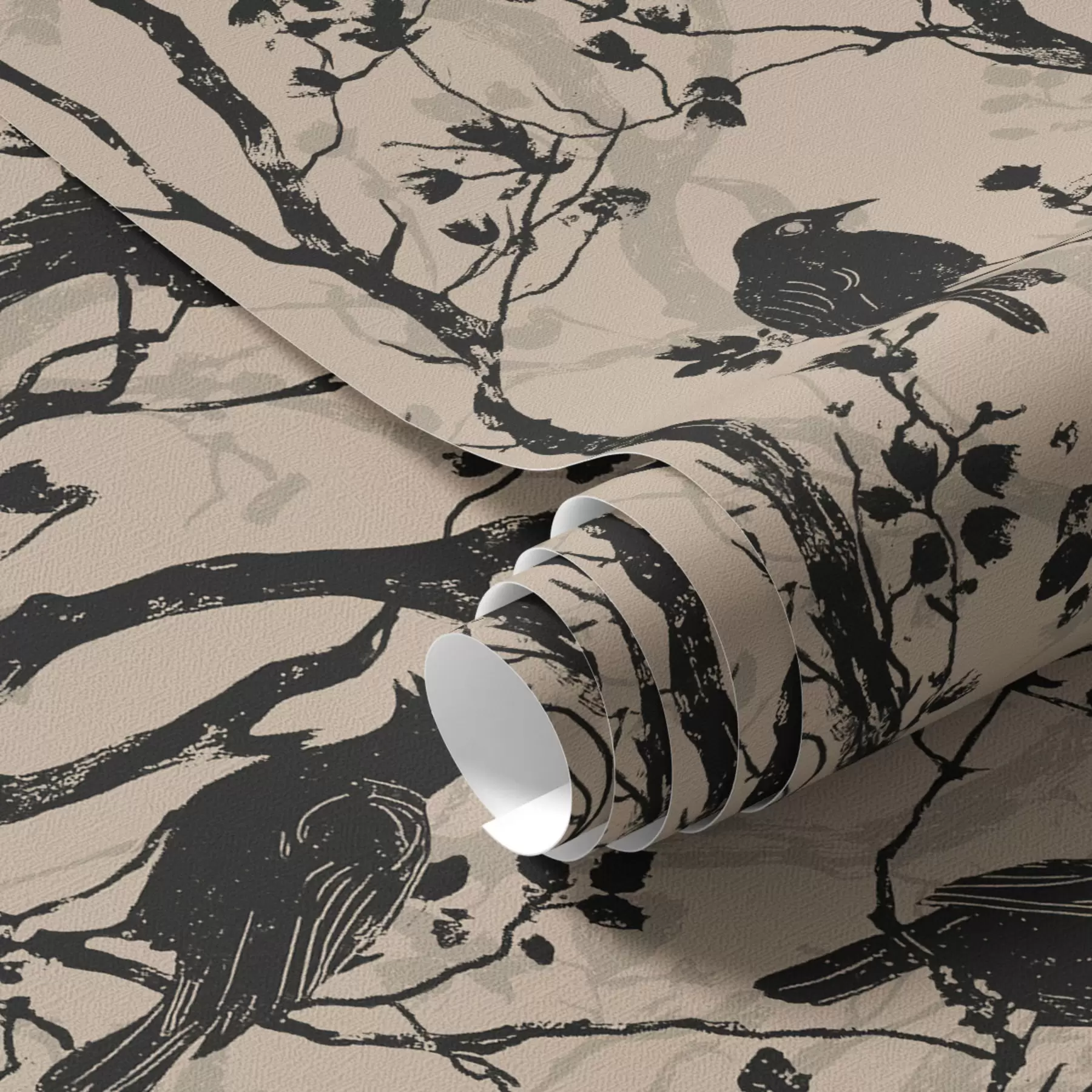Papier peint Corbeaux sur les branches a00082