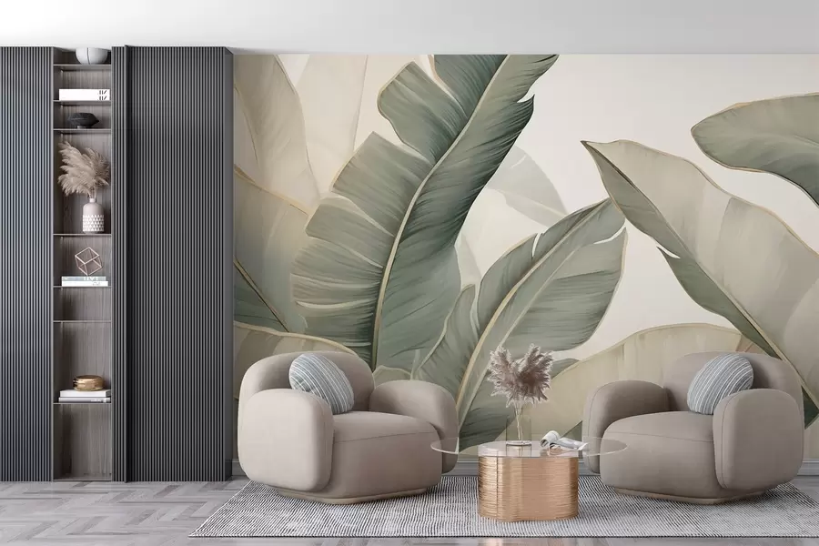 Papier peint Feuilles tropicales w03427
