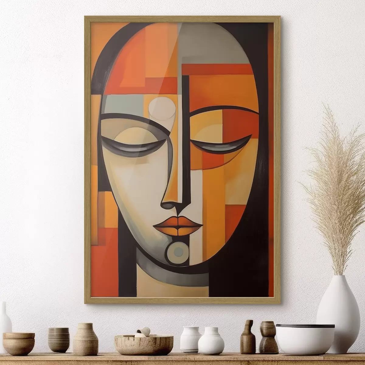 Poster Portrait géométrique de style moderniste f43412