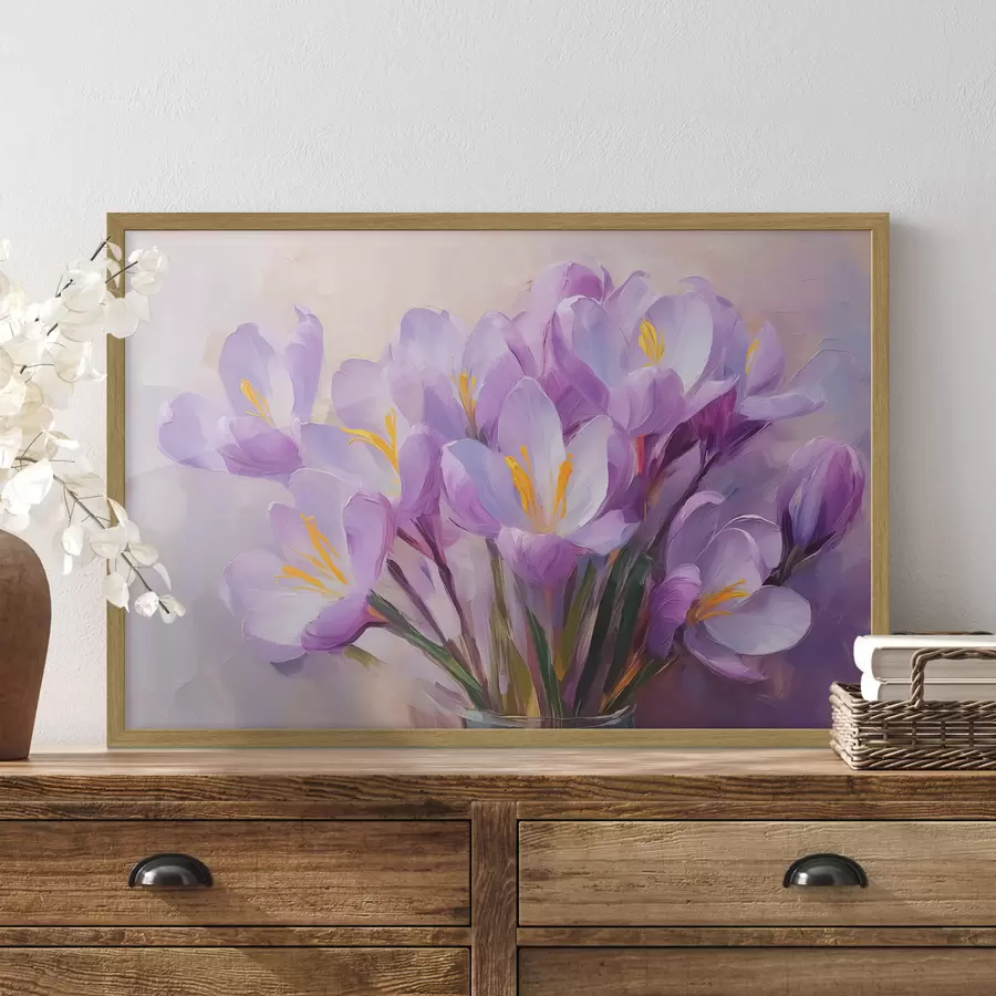 Papier peint Peinture imitation crocus f43437