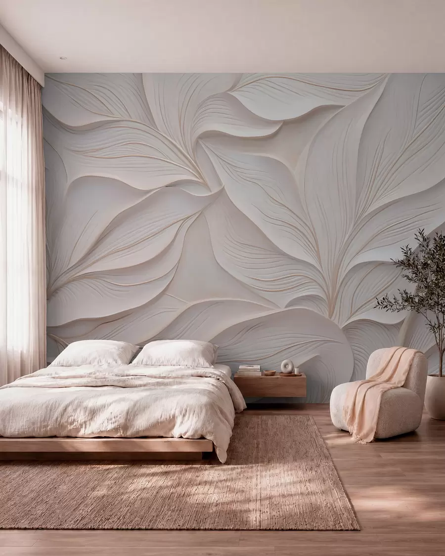 Papier peint Feuillage délicat dans le style du bas-relief w03520