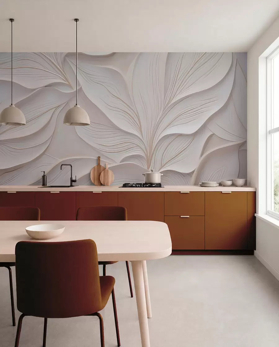 Papier peint Feuillage délicat dans le style du bas-relief w03520