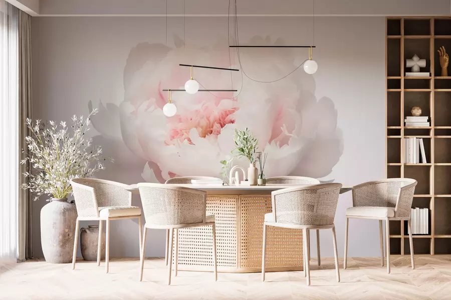 Papier peint Pivoine blanche w03490