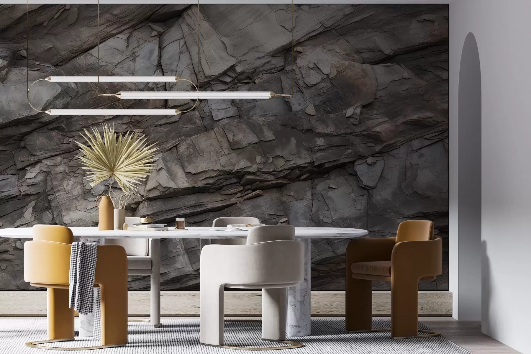 Papier peint Mur de pierres peintes w03554