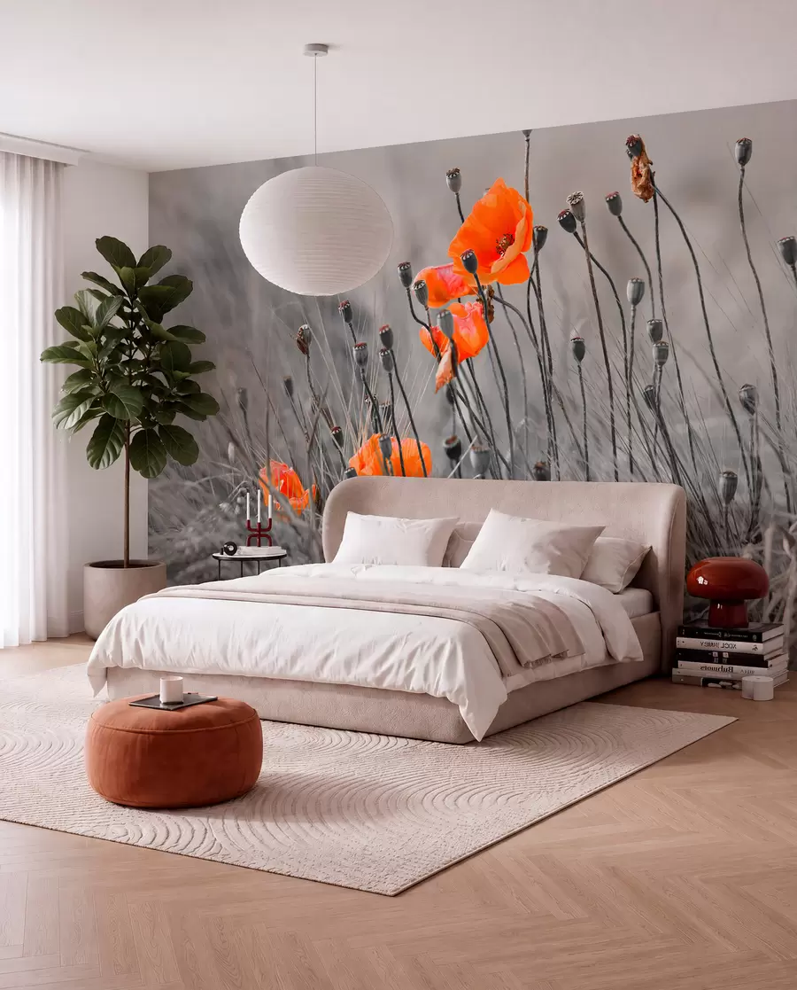 Papier peint Coquelicots des champs u53411