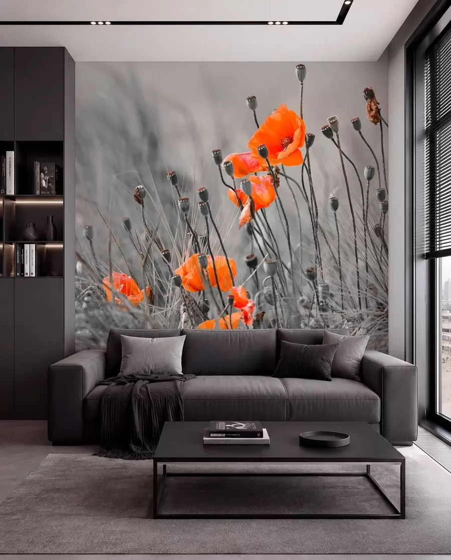 Papier peint Coquelicots des champs u53411