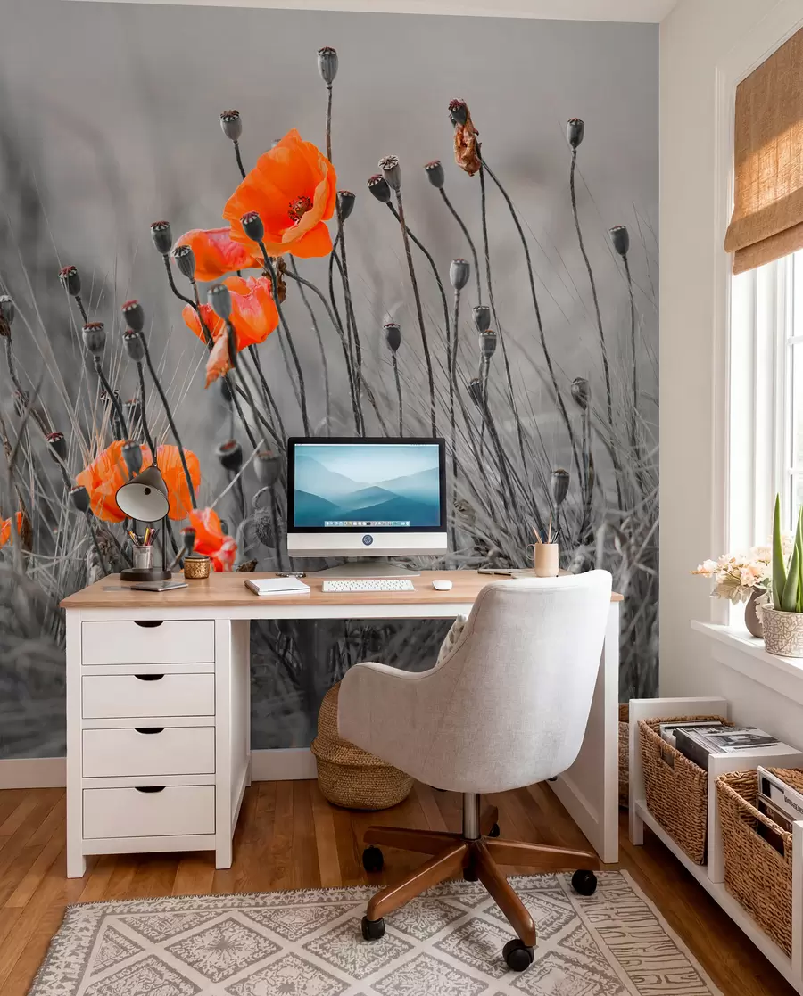 Papier peint Coquelicots des champs u53411