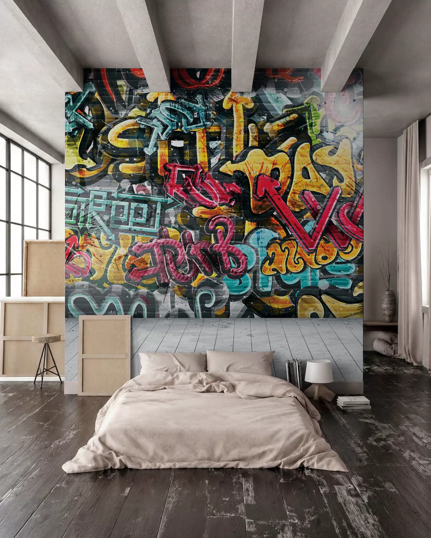 Papier peint Graffiti haut en couleur u56045