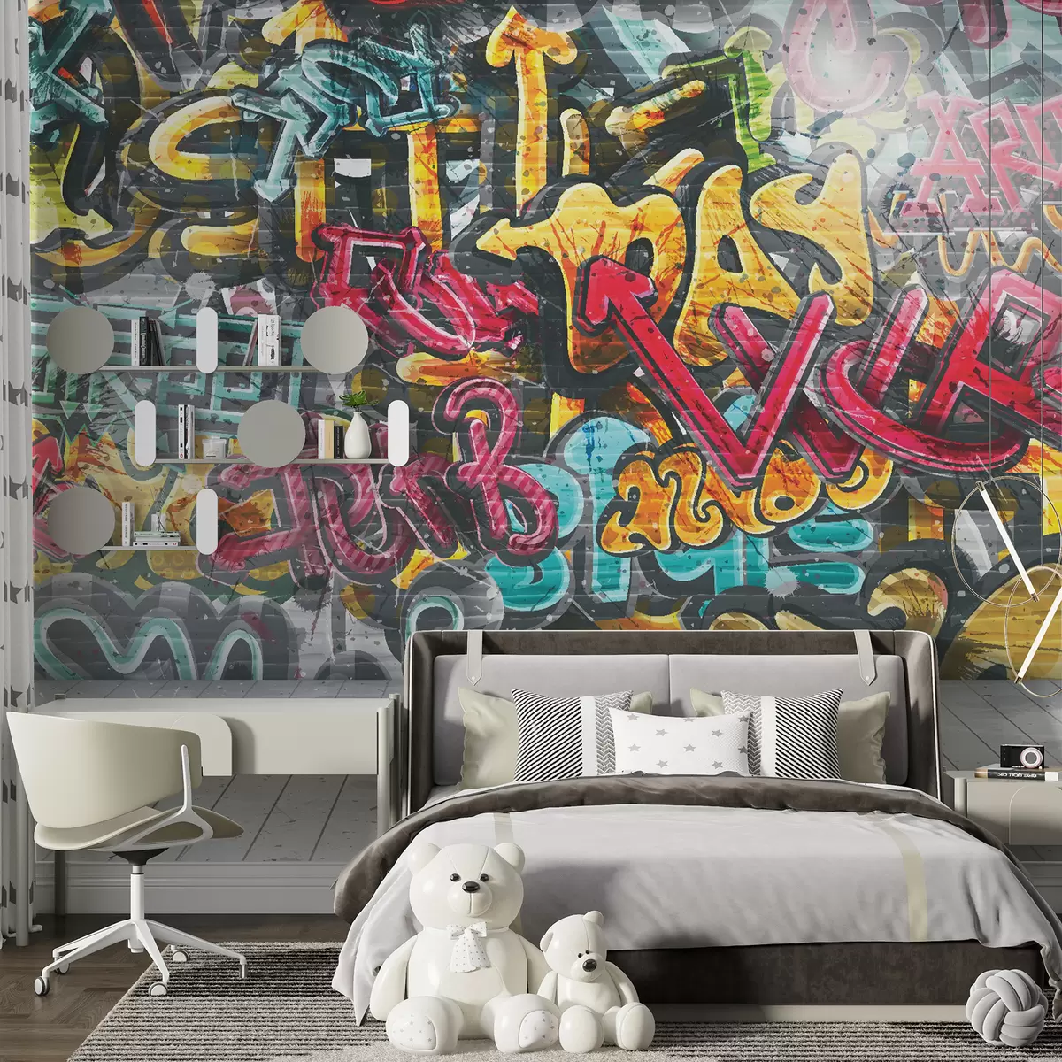 Papier peint Graffiti haut en couleur u56045