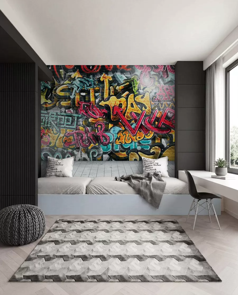 Papier peint Graffiti haut en couleur u56045