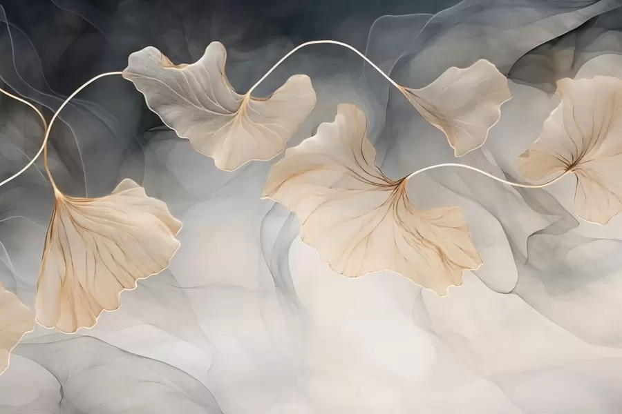 Papier peint Image abstraite de ginkgo w03511