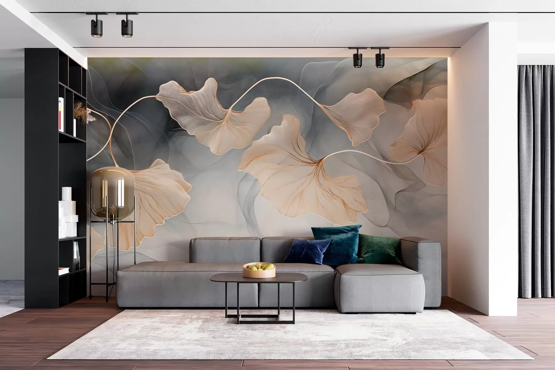 Papier peint Image abstraite de ginkgo w03511