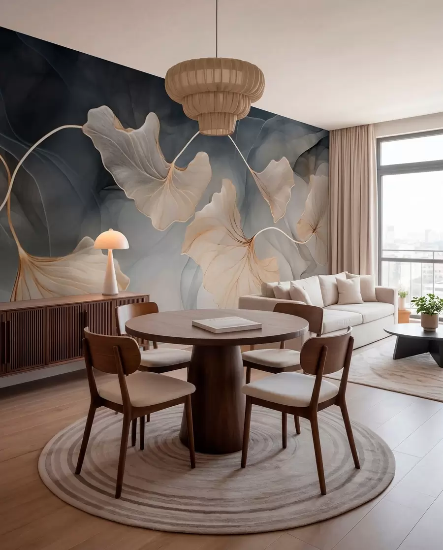 Papier peint Image abstraite de ginkgo w03511