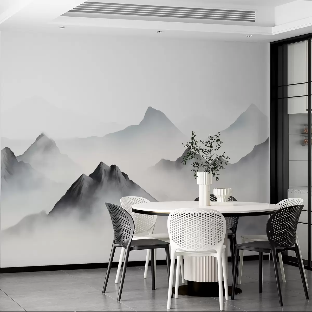 Papier peint Montagnes dans le brouillard w03510