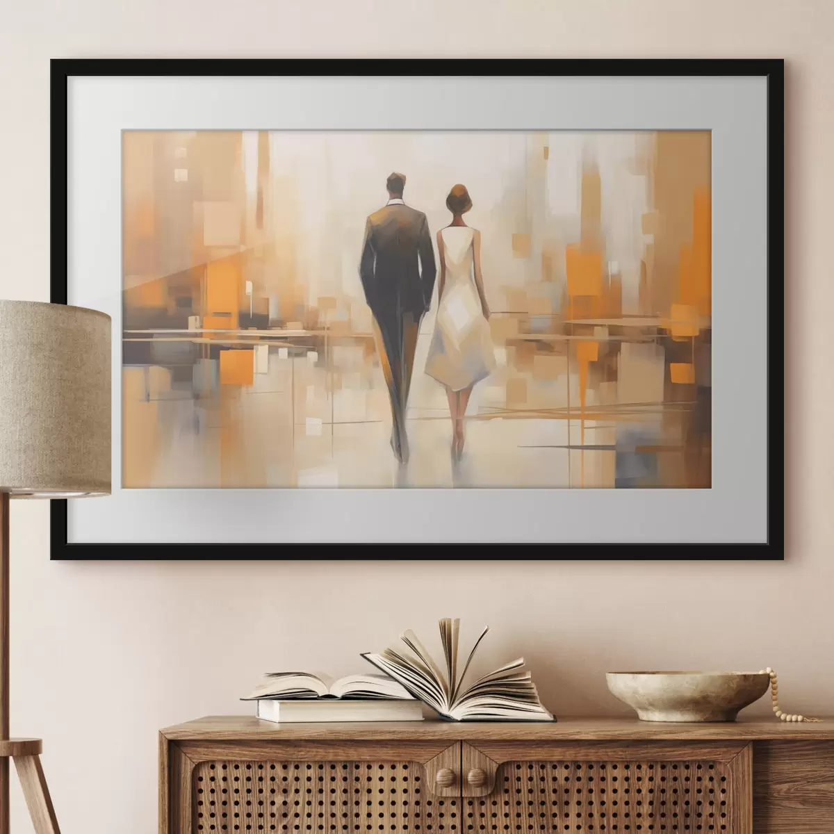 Poster Ville et étreinte f43516