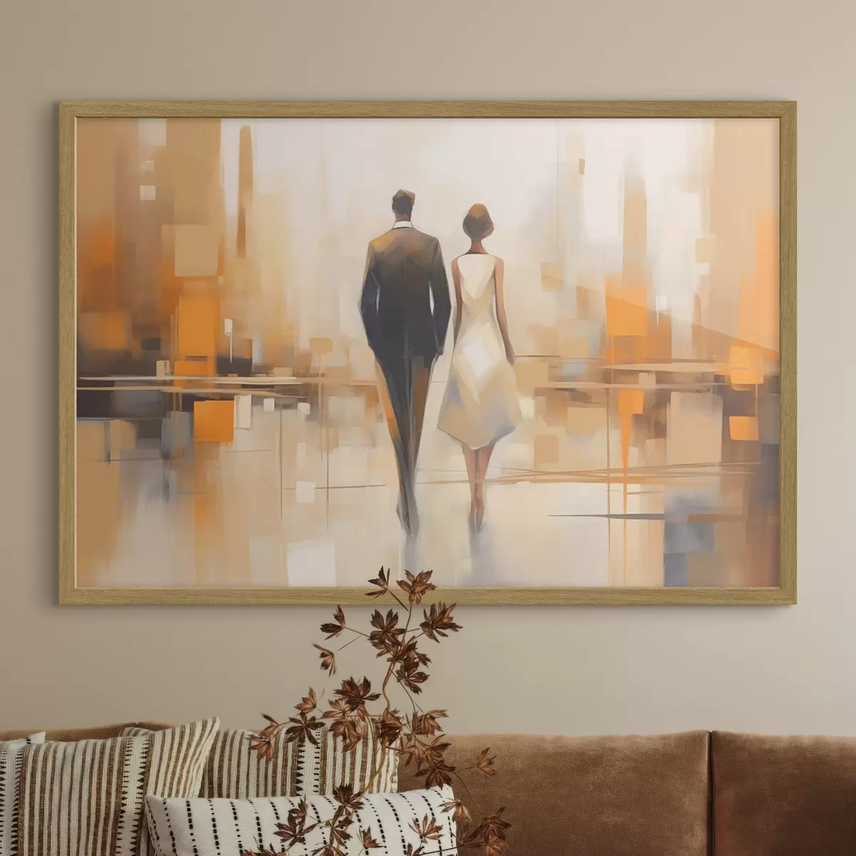 Poster Ville et étreinte f43516