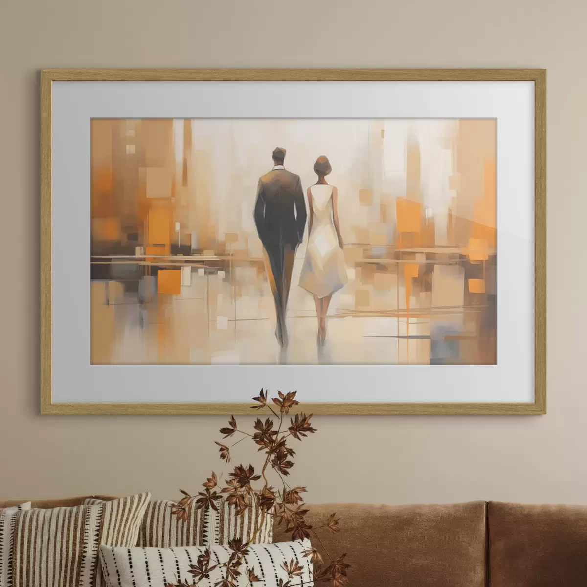 Poster Ville et étreinte f43516