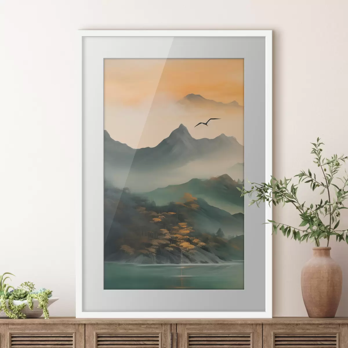 Poster Aube de la montagne mystique f43588