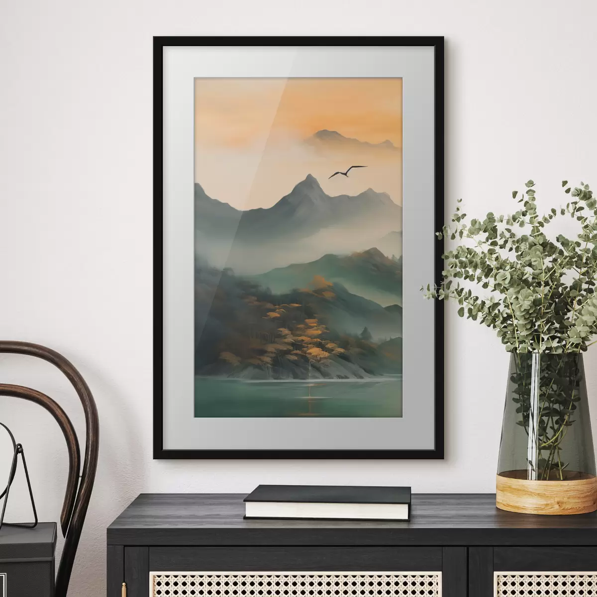 Poster Aube de la montagne mystique f43588