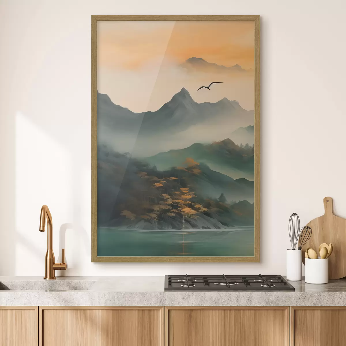 Poster Aube de la montagne mystique f43588