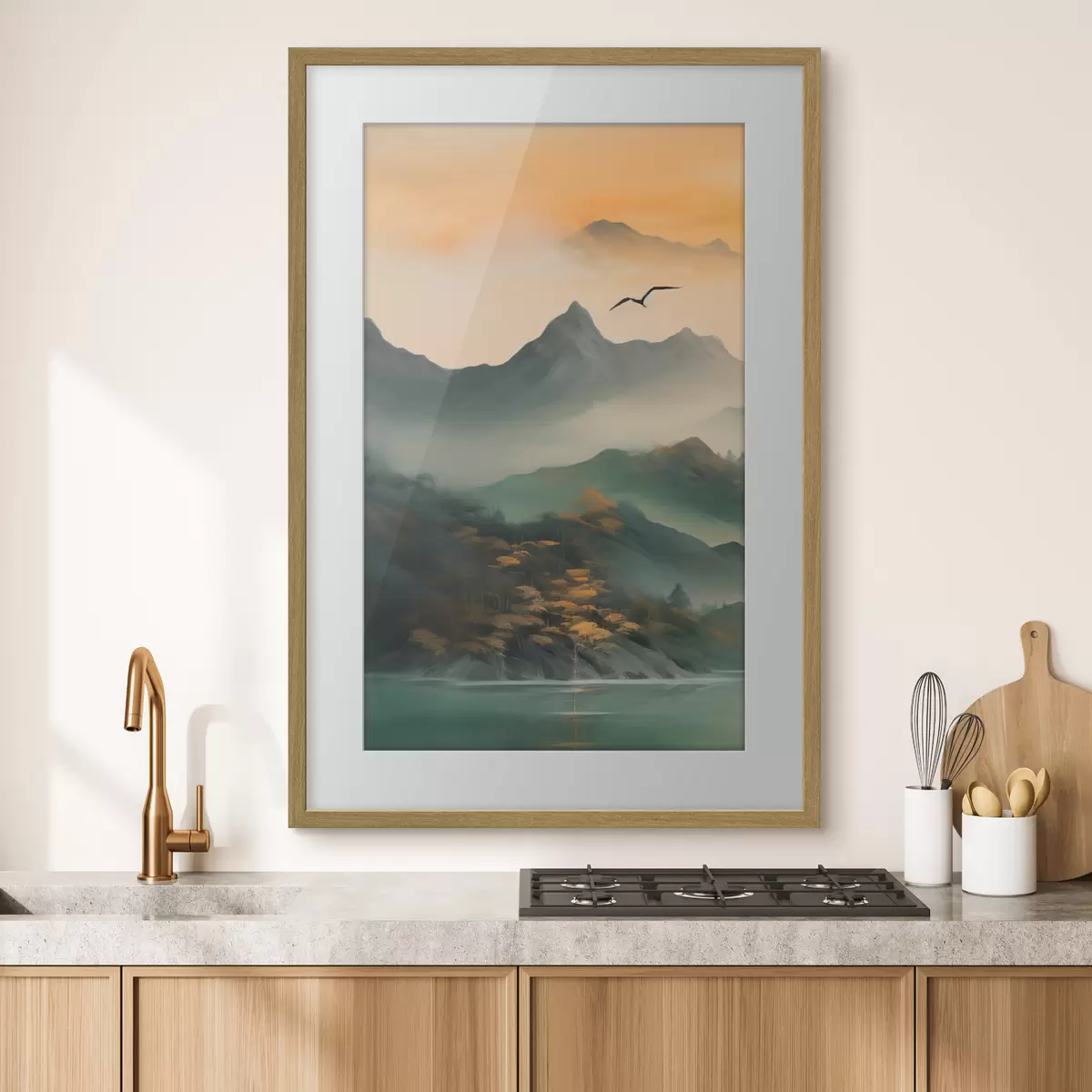 Poster Aube de la montagne mystique f43588
