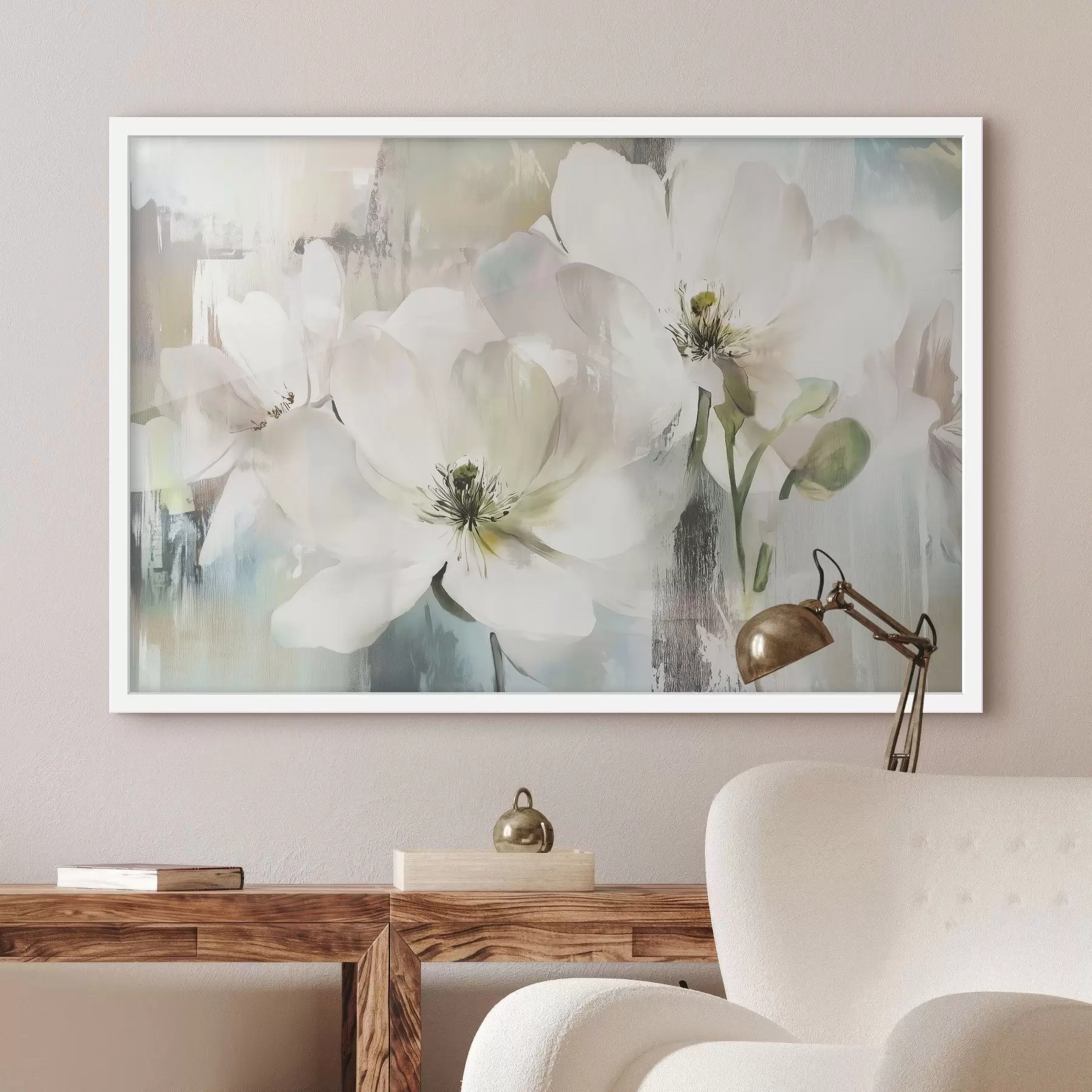 Papier peint Pause de fleurs blanches f43903