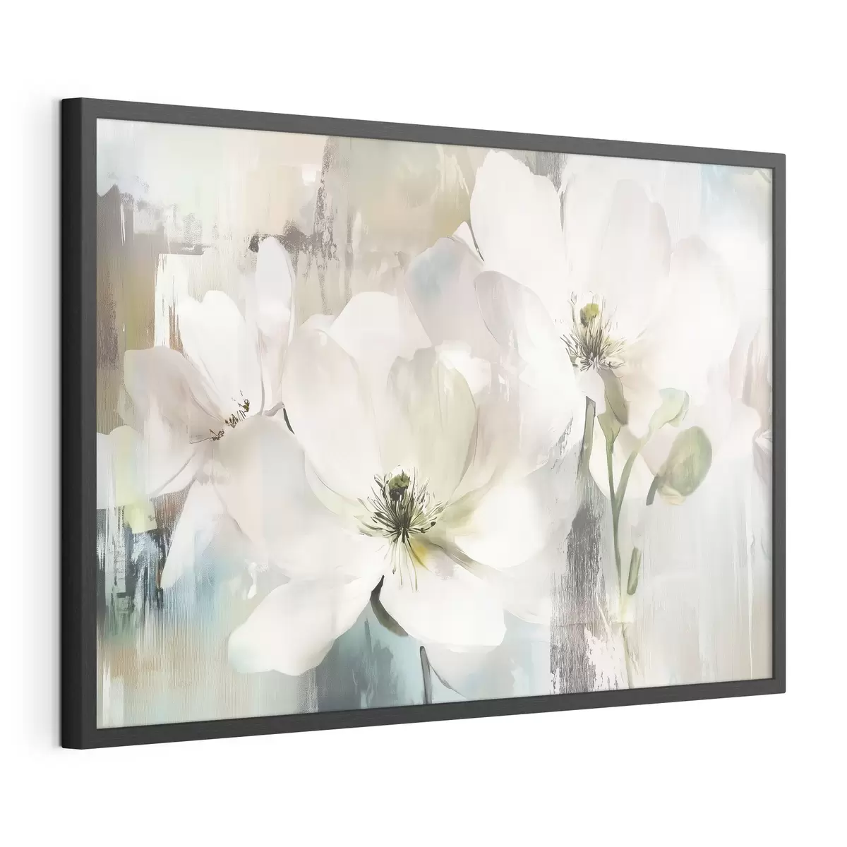 Poster Fleurs blanches à la peinture à l'huile f43903