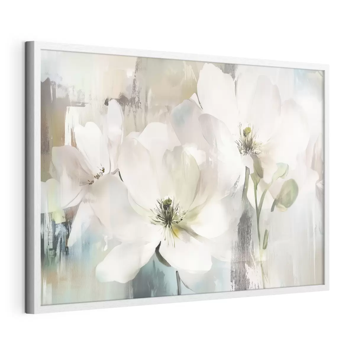 Poster Fleurs blanches à la peinture à l'huile f43903